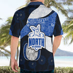Personalized North Melbourne Football Hawaiian Shirt Easter Egg Pattern Blue White Tribal Dot Art Style