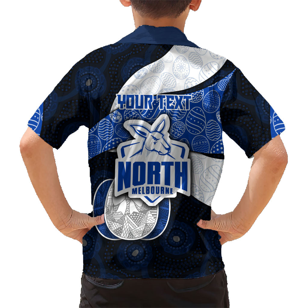 Personalized North Melbourne Football Hawaiian Shirt Easter Egg Pattern Blue White Tribal Dot Art Style