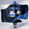 Personalized North Melbourne Football Hooded Blanket Easter Egg Pattern Blue White Tribal Dot Art Style