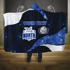 Personalized North Melbourne Football Hooded Blanket Easter Egg Pattern Blue White Tribal Dot Art Style