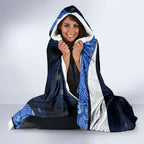 Personalized North Melbourne Football Hooded Blanket Easter Egg Pattern Blue White Tribal Dot Art Style
