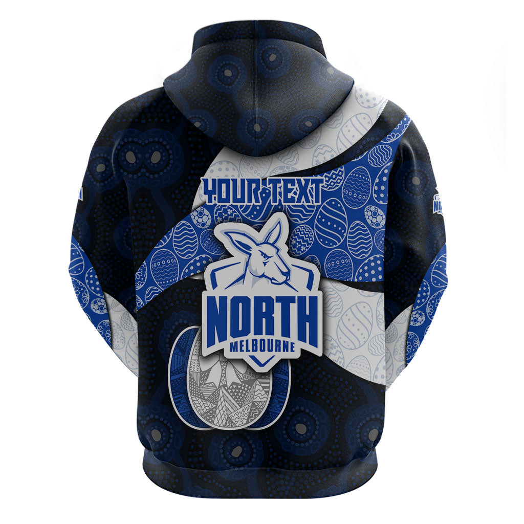 Personalized North Melbourne Football Hoodie Easter Egg Pattern Blue White Tribal Dot Art Style