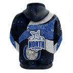 Personalized North Melbourne Football Hoodie Easter Egg Pattern Blue White Tribal Dot Art Style