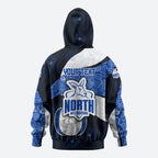 Personalized North Melbourne Football Hoodie Easter Egg Pattern Blue White Tribal Dot Art Style