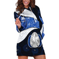 Personalized North Melbourne Football Hoodie Dress Easter Egg Pattern Blue White Tribal Dot Art Style