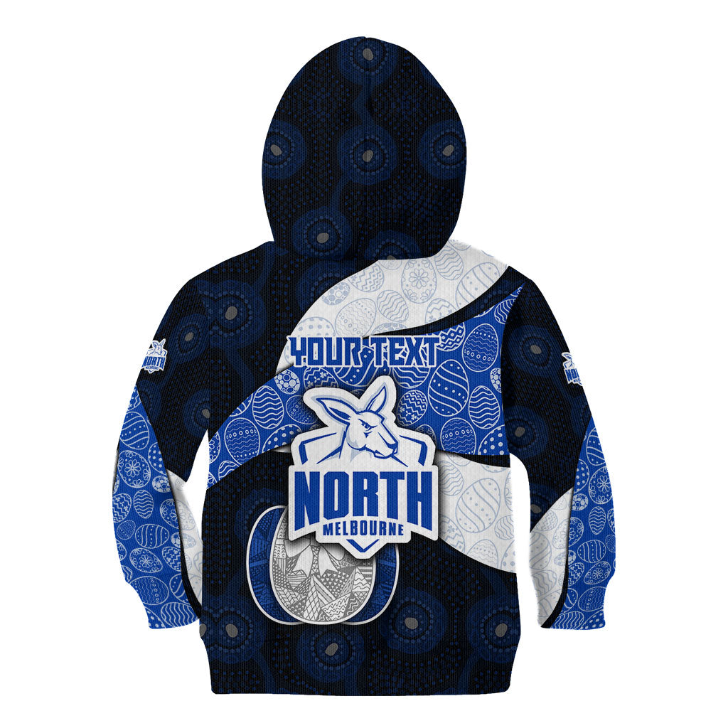 Personalized North Melbourne Football Kid Hoodie Easter Egg Pattern Blue White Tribal Dot Art Style
