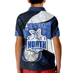Personalized North Melbourne Football Kid Polo Shirt Easter Egg Pattern Blue White Tribal Dot Art Style