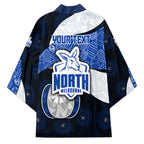 Personalized North Melbourne Football Kimono Easter Egg Pattern Blue White Tribal Dot Art Style