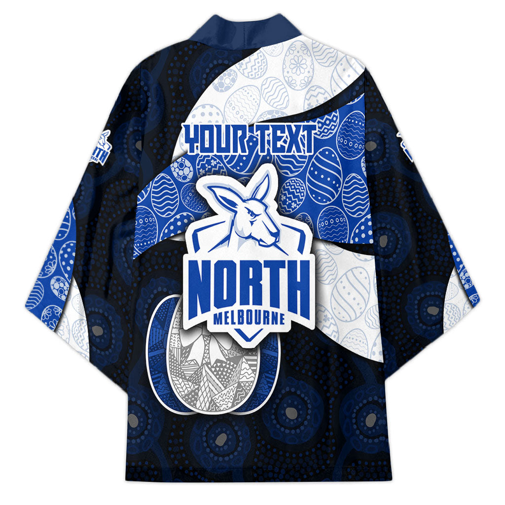 Personalized North Melbourne Football Kimono Easter Egg Pattern Blue White Tribal Dot Art Style