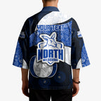 Personalized North Melbourne Football Kimono Easter Egg Pattern Blue White Tribal Dot Art Style