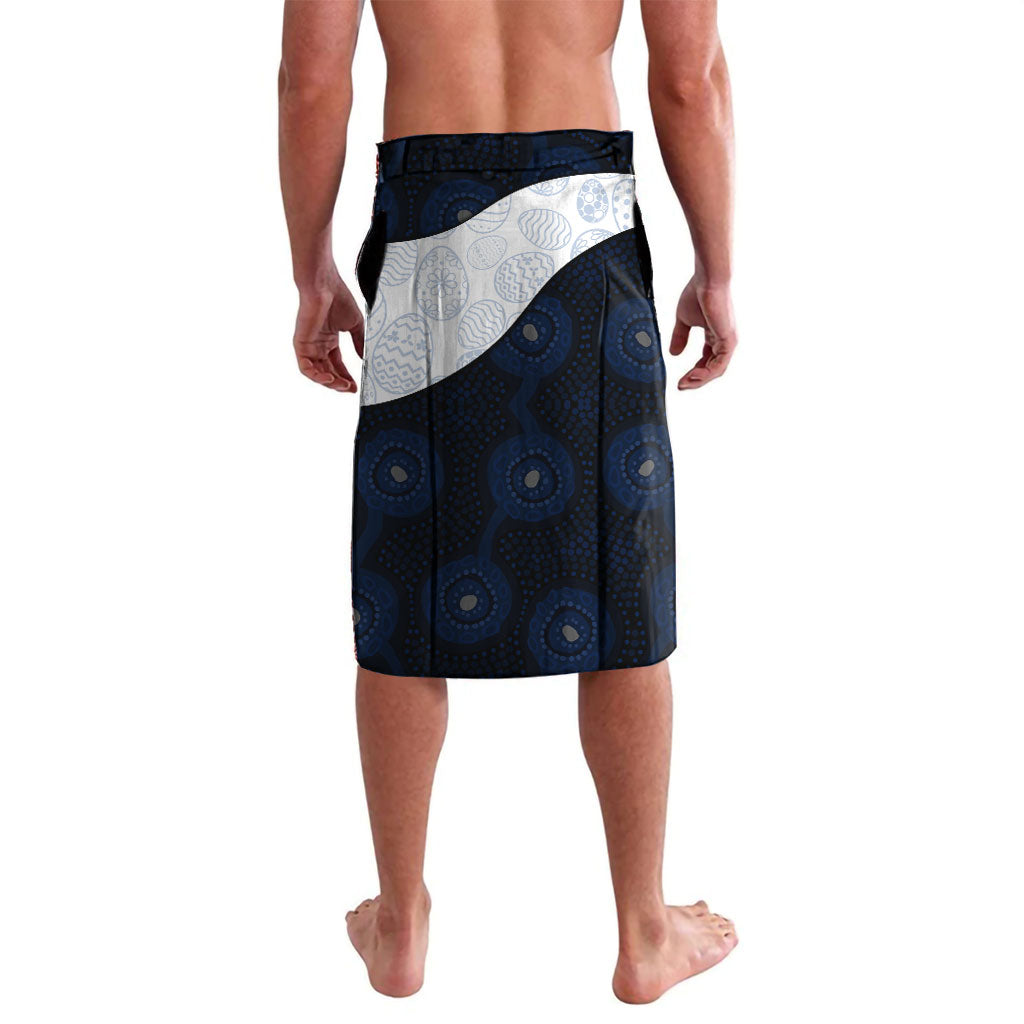 Personalized North Melbourne Football Lavalava Easter Egg Pattern Blue White Tribal Dot Art Style