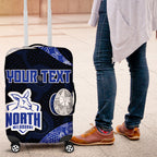 Personalized North Melbourne Football Luggage Cover Easter Egg Pattern Blue White Tribal Dot Art Style