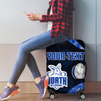 Personalized North Melbourne Football Luggage Cover Easter Egg Pattern Blue White Tribal Dot Art Style