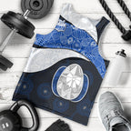 Personalized North Melbourne Football Men Tank Top Easter Egg Pattern Blue White Tribal Dot Art Style