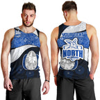 Personalized North Melbourne Football Men Tank Top Easter Egg Pattern Blue White Tribal Dot Art Style