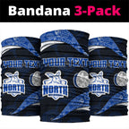 Personalized North Melbourne Football Neck Gaiter Easter Egg Pattern Blue White Tribal Dot Art Style