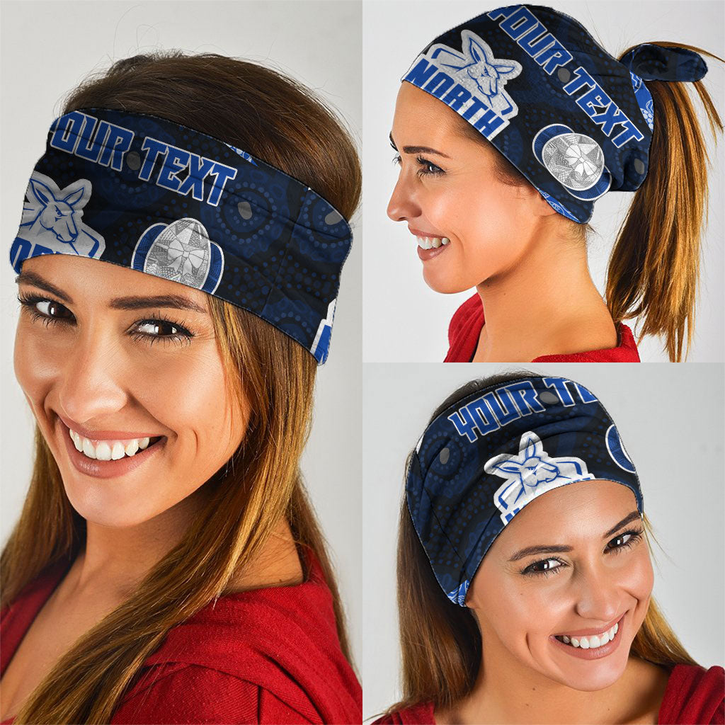Personalized North Melbourne Football Neck Gaiter Easter Egg Pattern Blue White Tribal Dot Art Style
