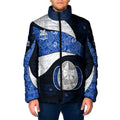 Personalized North Melbourne Football Padded Jacket Easter Egg Pattern Blue White Tribal Dot Art Style