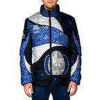 Personalized North Melbourne Football Padded Jacket Easter Egg Pattern Blue White Tribal Dot Art Style