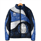 Personalized North Melbourne Football Padded Jacket Easter Egg Pattern Blue White Tribal Dot Art Style