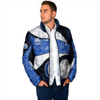 Personalized North Melbourne Football Padded Jacket Easter Egg Pattern Blue White Tribal Dot Art Style
