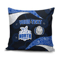 Personalized North Melbourne Football Pillow Cover Easter Egg Pattern Blue White Tribal Dot Art Style