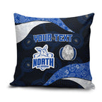 Personalized North Melbourne Football Pillow Cover Easter Egg Pattern Blue White Tribal Dot Art Style