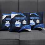 Personalized North Melbourne Football Pillow Cover Easter Egg Pattern Blue White Tribal Dot Art Style