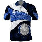 Personalized North Melbourne Football Polo Shirt Easter Egg Pattern Blue White Tribal Dot Art Style