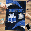 Personalized North Melbourne Football Puzzle Easter Egg Pattern Blue White Tribal Dot Art Style