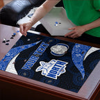 Personalized North Melbourne Football Puzzle Easter Egg Pattern Blue White Tribal Dot Art Style