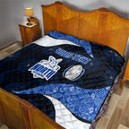 Personalized North Melbourne Football Quilt Easter Egg Pattern Blue White Tribal Dot Art Style