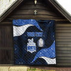 Personalized North Melbourne Football Quilt Easter Egg Pattern Blue White Tribal Dot Art Style
