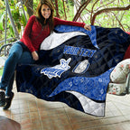 Personalized North Melbourne Football Quilt Easter Egg Pattern Blue White Tribal Dot Art Style