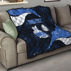 Personalized North Melbourne Football Quilt Easter Egg Pattern Blue White Tribal Dot Art Style