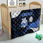 Personalized North Melbourne Football Quilt Easter Egg Pattern Blue White Tribal Dot Art Style