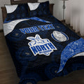 Personalized North Melbourne Football Quilt Bed Set Easter Egg Pattern Blue White Tribal Dot Art Style