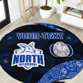 Personalized North Melbourne Football Round Carpet Easter Egg Pattern Blue White Tribal Dot Art Style
