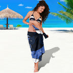 Personalized North Melbourne Football Sarong Easter Egg Pattern Blue White Tribal Dot Art Style