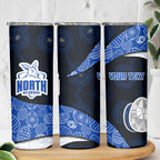Personalized North Melbourne Football Skinny Tumbler Easter Egg Pattern Blue White Tribal Dot Art Style
