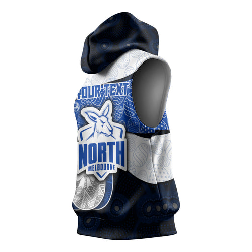 Personalized North Melbourne Football Sleeveless Hoodie Easter Egg Pattern Blue White Tribal Dot Art Style