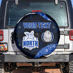Personalized North Melbourne Football Spare Tire Cover Easter Egg Pattern Blue White Tribal Dot Art Style
