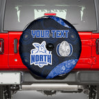 Personalized North Melbourne Football Spare Tire Cover Easter Egg Pattern Blue White Tribal Dot Art Style