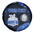 Personalized North Melbourne Football Spare Tire Cover Easter Egg Pattern Blue White Tribal Dot Art Style