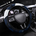 North Melbourne Football Steering Wheel Cover Easter Egg Pattern Blue White Tribal Dot Art Style