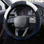 North Melbourne Football Steering Wheel Cover Easter Egg Pattern Blue White Tribal Dot Art Style