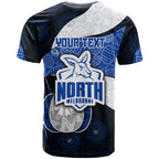 Personalized North Melbourne Football T Shirt Easter Egg Pattern Blue White Tribal Dot Art Style