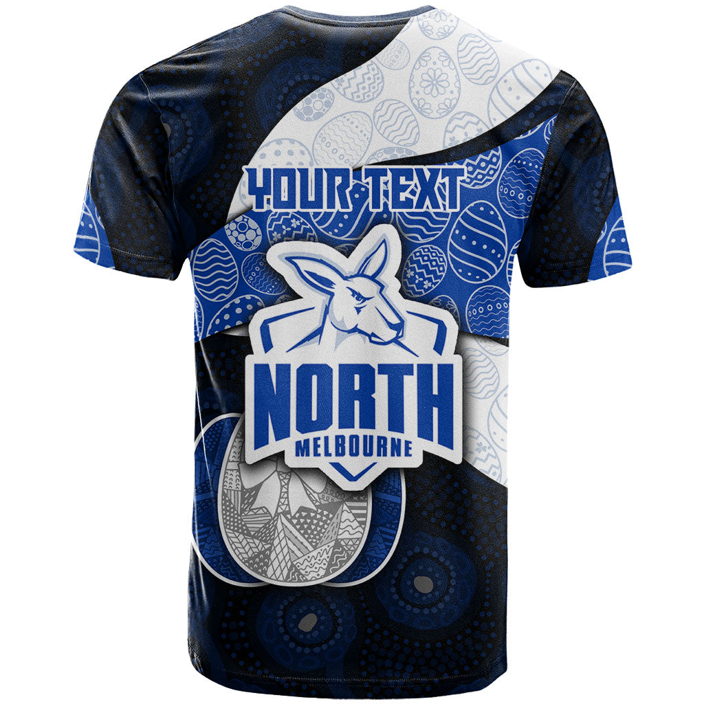 Personalized North Melbourne Football T Shirt Easter Egg Pattern Blue White Tribal Dot Art Style
