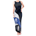 Personalized North Melbourne Football Tank Maxi Dress Easter Egg Pattern Blue White Tribal Dot Art Style