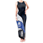 Personalized North Melbourne Football Tank Maxi Dress Easter Egg Pattern Blue White Tribal Dot Art Style